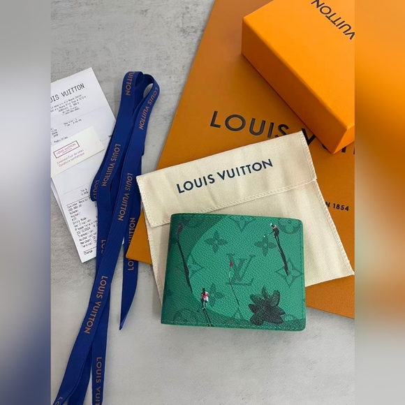 Louis Vuitton Green Slender Wallet - Picture 1 of 9